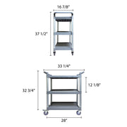 Thunder Group Bus Cart 33-1/2" X 16-1/8" X 37" 176 Lb. Load Capacity by Excellant – 33 1/2 x 16 1/8 x 37 Inch, Plastic, Grey, Model PLBC3316G