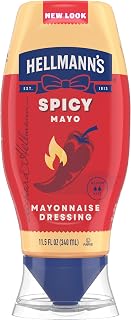 HELLMANN'S Spicy Mayonnaise Dressing Squeeze Bottle For a Rich, Creamy Condiment Made with Real Chili Peppers 11.5 oz