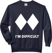 I'm Difficult Double Black Diamond Ski Snowboard Comfort Colors Adult Sweatshirt