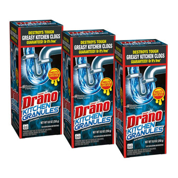 Kitchen Granules Drain Clog Remover and Cleaner by Drano – 8.8 Ounce (Pack of 3), Model 317375