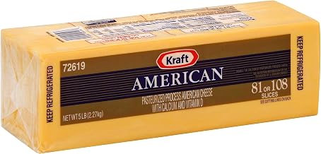 Kraft Regular American Sliced Cheese, 5 Pound -- 4 per case.