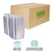 Eco-Products Compostable 8" Clear PLA Plastic Clamshell To Go Containers by ECO PRODUCTS – 8"x8", 8.0 fluid_ounces, PLA Plastic, Clear, Pack of 160