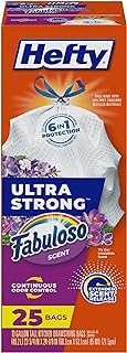Hefty Ultra Strong Tall Kitchen Trash Bags, Fabuloso Scent, 13 Gallon (25 Count (Pack of 1))