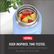 ICON Stainless Steel Food Jar with Spoon by THERMOS – 12 Ounce, 12.0 fluid_ounces, Stainless Steel, Light Blue, Model IS3116LB4