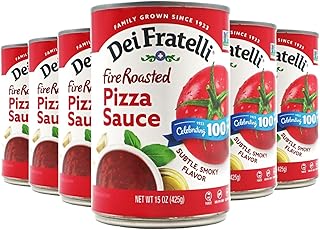 Dei Fratelli Fire Roasted Pizza Sauce (15 oz. Cans, 6 pack) - Vine-Ripened - No Water Added – Non-GMO, Gluten-Free