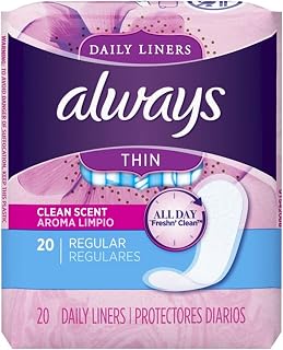 Always Thin Pantiliners Regular Clean Fresh Scent 20 Each (Pack of 3)