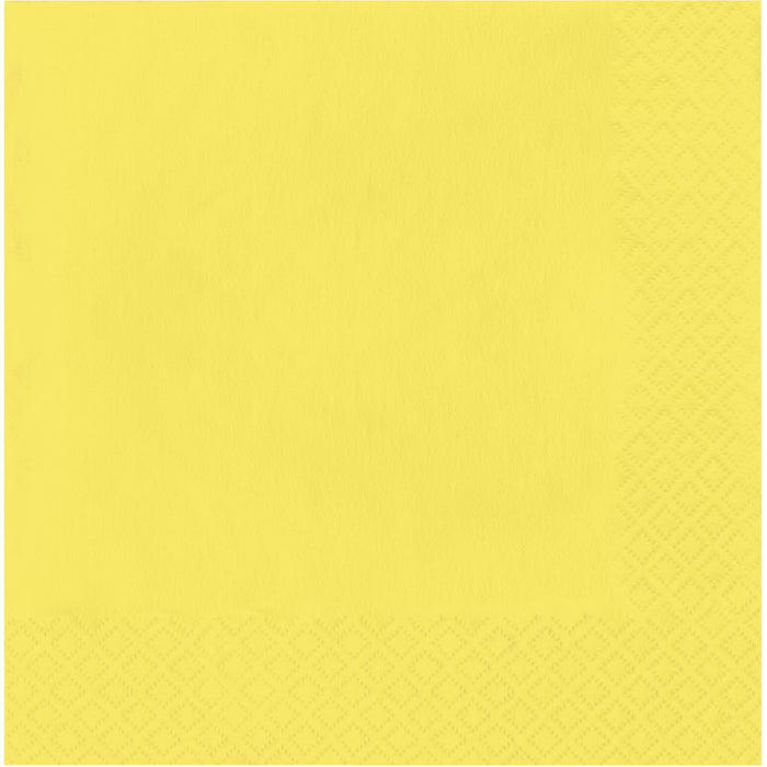 Touch of Color Party Paper Napkins, Mimosa Yellow, 6.5 in, 50 ct