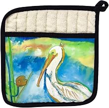 Betsy Drake PT138 White Pelican Pot Holder