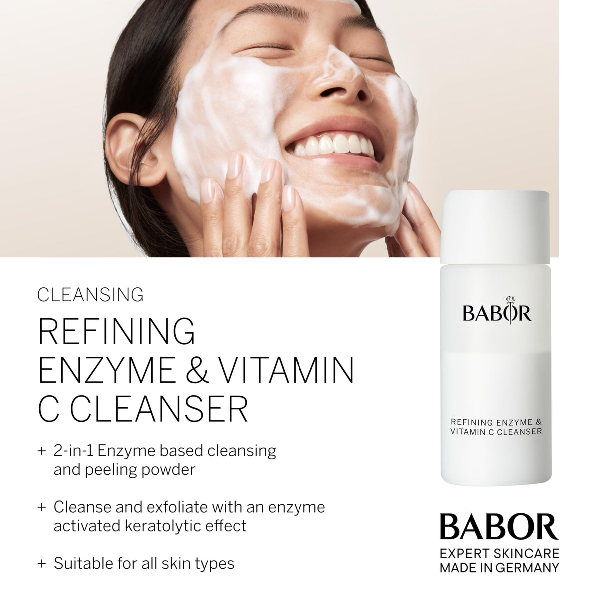 Refining Enzyme & Vitamin C Cleanser Full & Travel Size Bundle by BABOR – Pack of 2