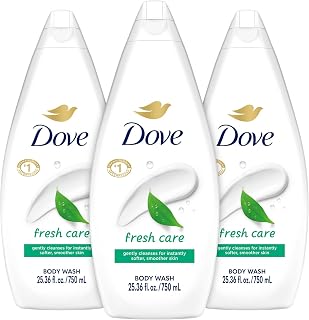 Dove Body Wash, Fresh Care, Value-Size 3-Pack – Soothing Moisturizing Cleanser for Soft Skin, 25.36 Oz Ea