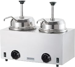 Products Twin Topping Warmer with Pumps by Server – 3.0 quarts, Stainless Steel, Silver, Model 81230
