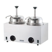 Products Twin Topping Warmer with Pumps by Server – 3.0 quarts, Stainless Steel, Silver, Model 81230