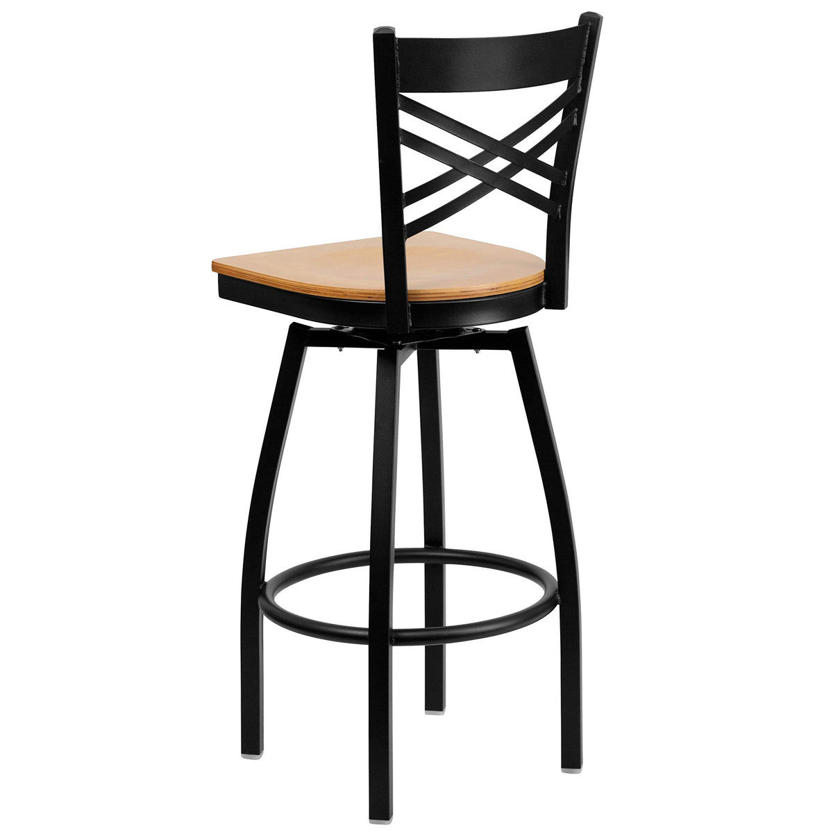 Flash Furniture Natural Wood Seat/Black Metal Frame / 2 Pack / 1 Barstools