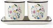 Lenox Chef Snoopy 3-Piece Herb Planter Set | porcelain, includes 2 herb pots and a tray | indoor herb planter | peanuts collectible kitchen gift | 4 inch