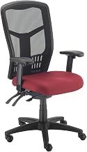 Global Industrial High Back Task Chair, Mesh Back, Fabric Seat, Red