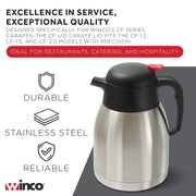 Winco 50.7 Ounces / Stainless Steel, Black / Modern Carafes