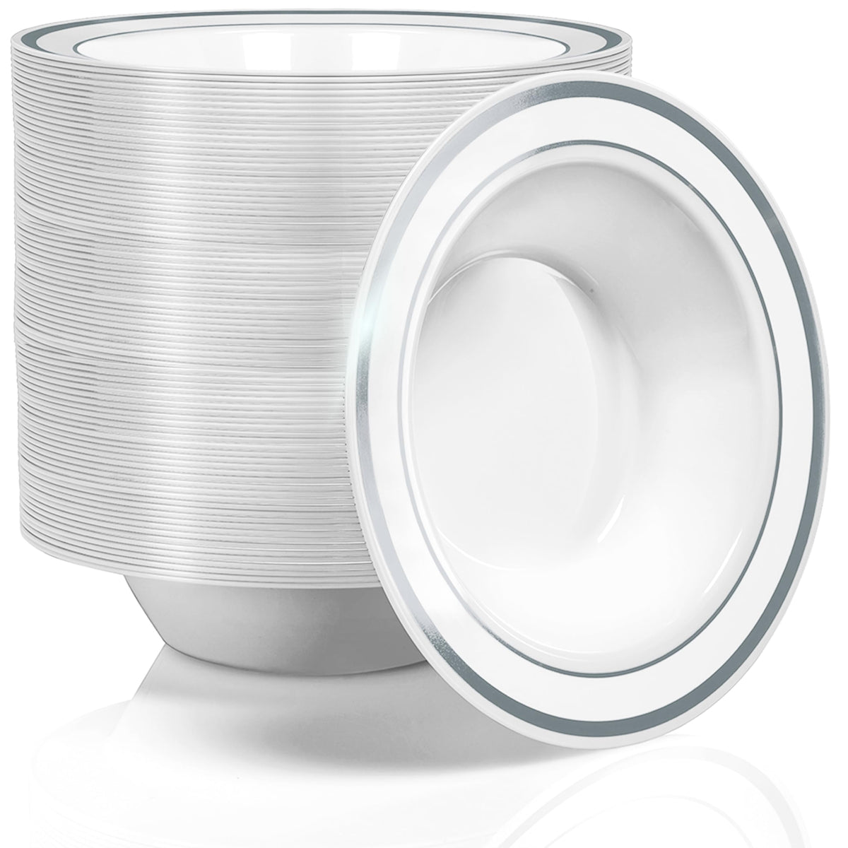 Stock Your Home Silver / 100 Pack / Modern Bowls