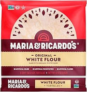 Maria & Ricardo's White Flour Tortillas. (3 Pack) Non GMO PV, Vegan, Kosher. Made with Organic Ingredients. 8 Tortillas per Pack