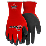 Ninja Flex Latex Coated Palm Gloves by Memphis – Medium, Nylon, Red/ Gray, Pack of 12, Model N9680M