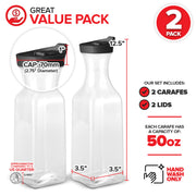 Stock Your Home 2 / 12.5” H x 3.5”L & W x 2.5” Dia. / colorless Carafes
