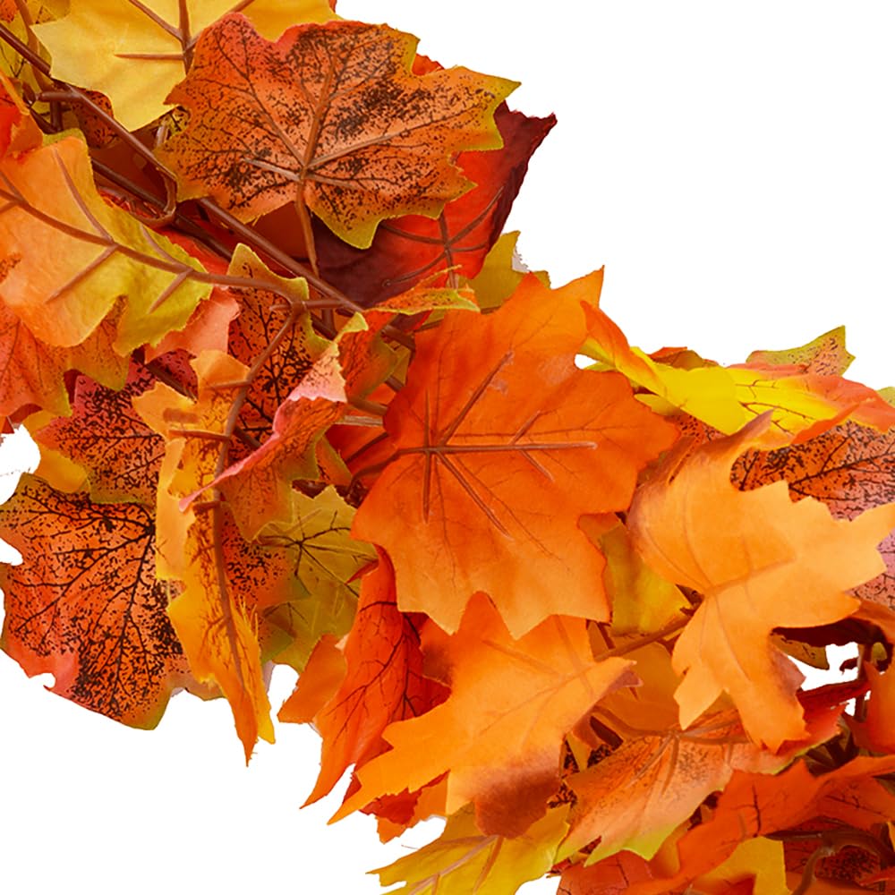 Onetoy Maple Leaf Garland, 6 Ft, Set of 3, Artificial Fall Vine