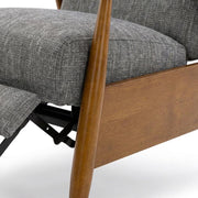 Performance Fabric Recliner with Wood Arms by Furnifact – Performance Fabric, Hardwood and plywood frame construction, Grey