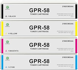 GREENBOX GPR-58 GPR58 Toner Cartridge for C256 C356 C257 Printer, 4 Pack | Replacement for iR-ADV C256 C356 C356iF DX C257 C257iF C357 C357iF Printer, 2182C003AA 2183C003AA 2184C003AA 2185C003AA