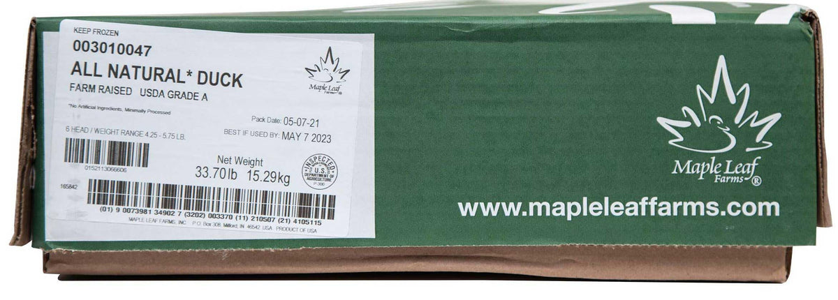 Maple Leaf All Natural Medium Whole Duck by Maple Leaf Farms – 5.75 pounds