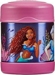 Thermos Disney Little Mermaid Kids Food Flask (290ml) 5h Hot | 7h Cold | Thermal vacuum insulated stainless steel metal hot food container with lid for soup, meal prep, school packed lunch bag/box