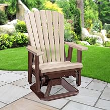 American Furniture Classics Model 510BITB Fan Back Swivel Glider in Birchwood on a Tudor Brown Base