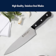 Solution Razor-Sharp 14-pc Self Sharpening Knife Block Set by HENCKELS – 14-pc, Stainless Steel, Brown, Pack of 14, Model 1025358