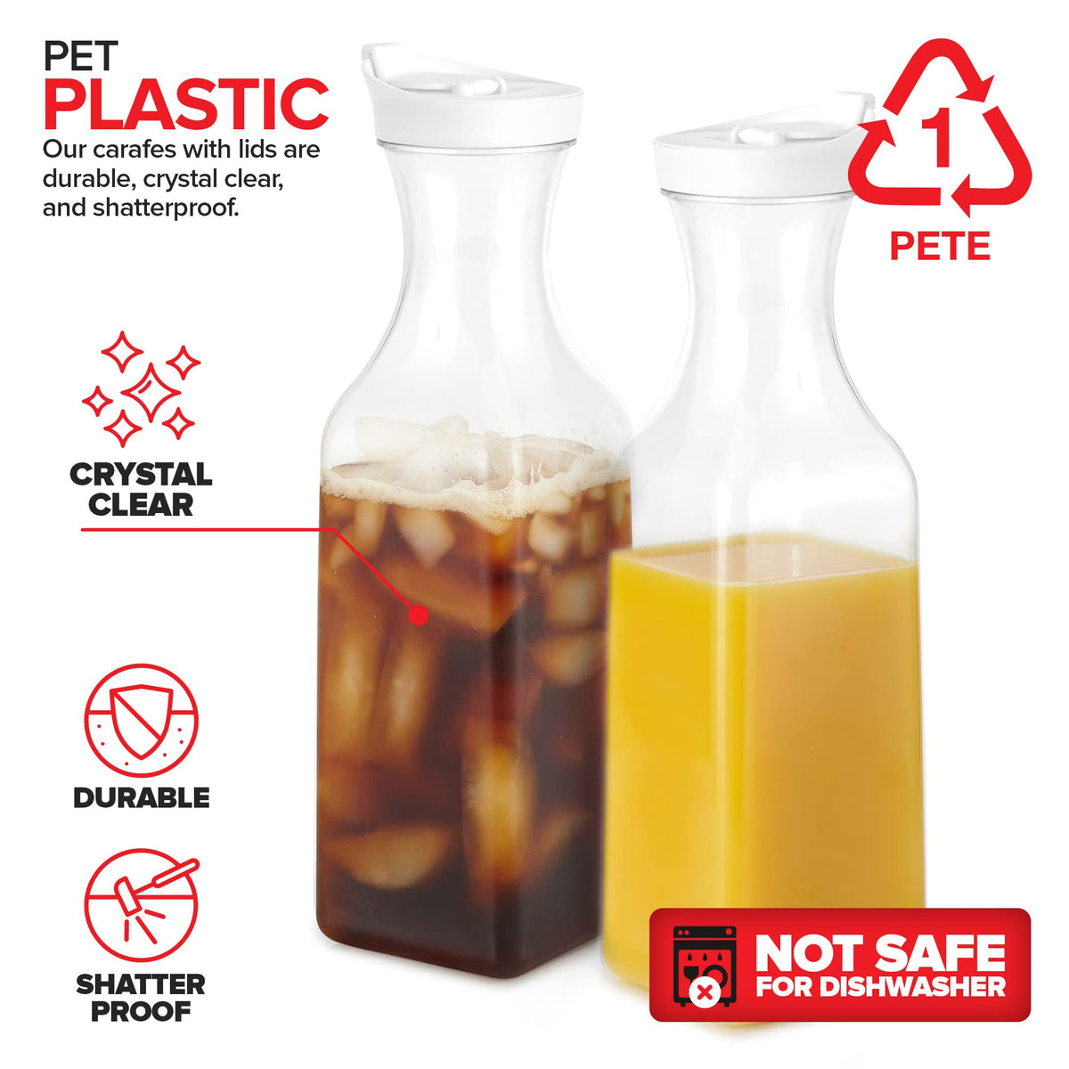 Stock Your Home Set of 2 / Clear / Modern" or "Minimalist Carafes