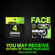 Labs Razor Blade Shaving Refills for Men by Gillette – 1 Count (Pack of 4), Silver, Pack of 4