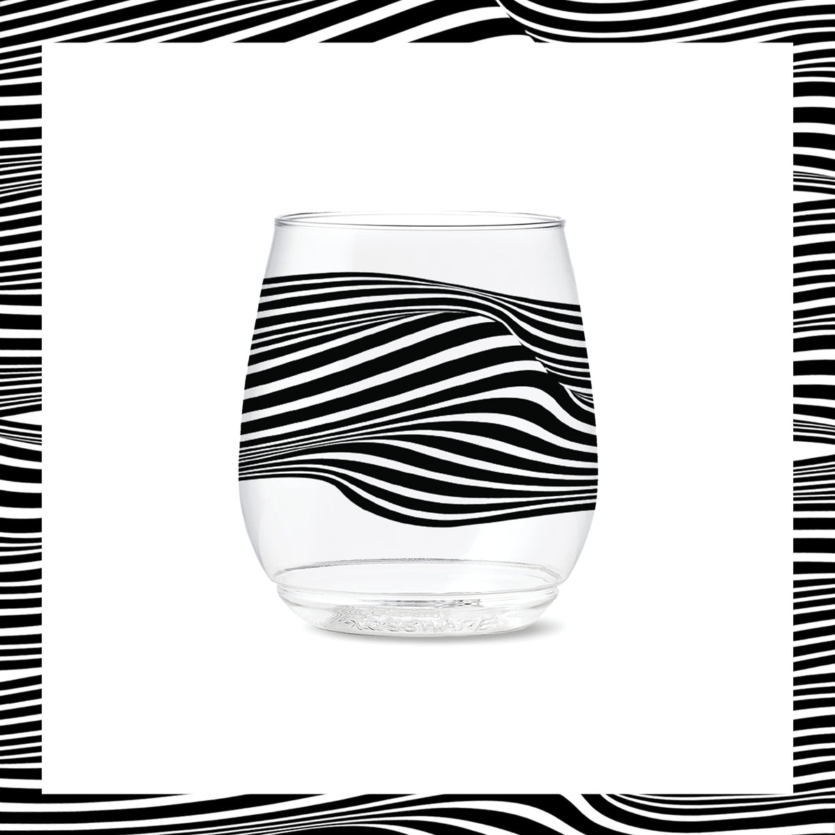 POP 14oz Vino Designer Series - Lines by TOSSWARE – Vino, 14 fluid_ounces, Plastic, Lines 1, Pack of 6