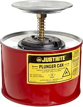Justrite 10208 Plunger Dispensing Can, 2 Qt, Red