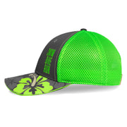 Performance Adjustable Trucker Hat for Men and Women by Headsweats – Polyester, Neon Green/Grey, Model 7743