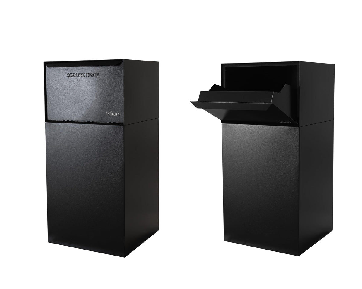 ® Deposit Vault DVCS0020 Secure Collection and Package Drop (Black) by dVault – 19"L x 19"W x 40"H, Alloy Steel, Black, Model DVCS0020-1