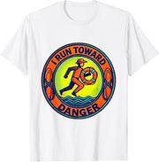 Men's I Run Toward Danger Life Guard Design T-Shirt