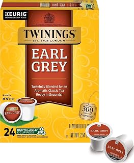 Twinings Earl Grey Black Bergamot Tea K-Cups for Keurig 24 CT Box (1 Pack)