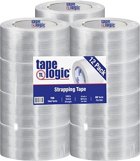 Tape Logic TLT9181300 Clear 1300 Strapping Tape, 3" x 60 yd. (Pack of 12)