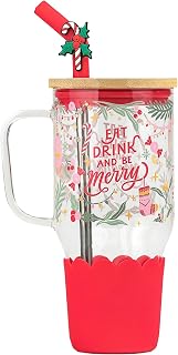 10 Strawberry Street Adria Holiday Hydration Travel Tumbler, Be Merry