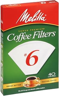 Melitta No. 6 White Cone Coffee Filter 40 pk