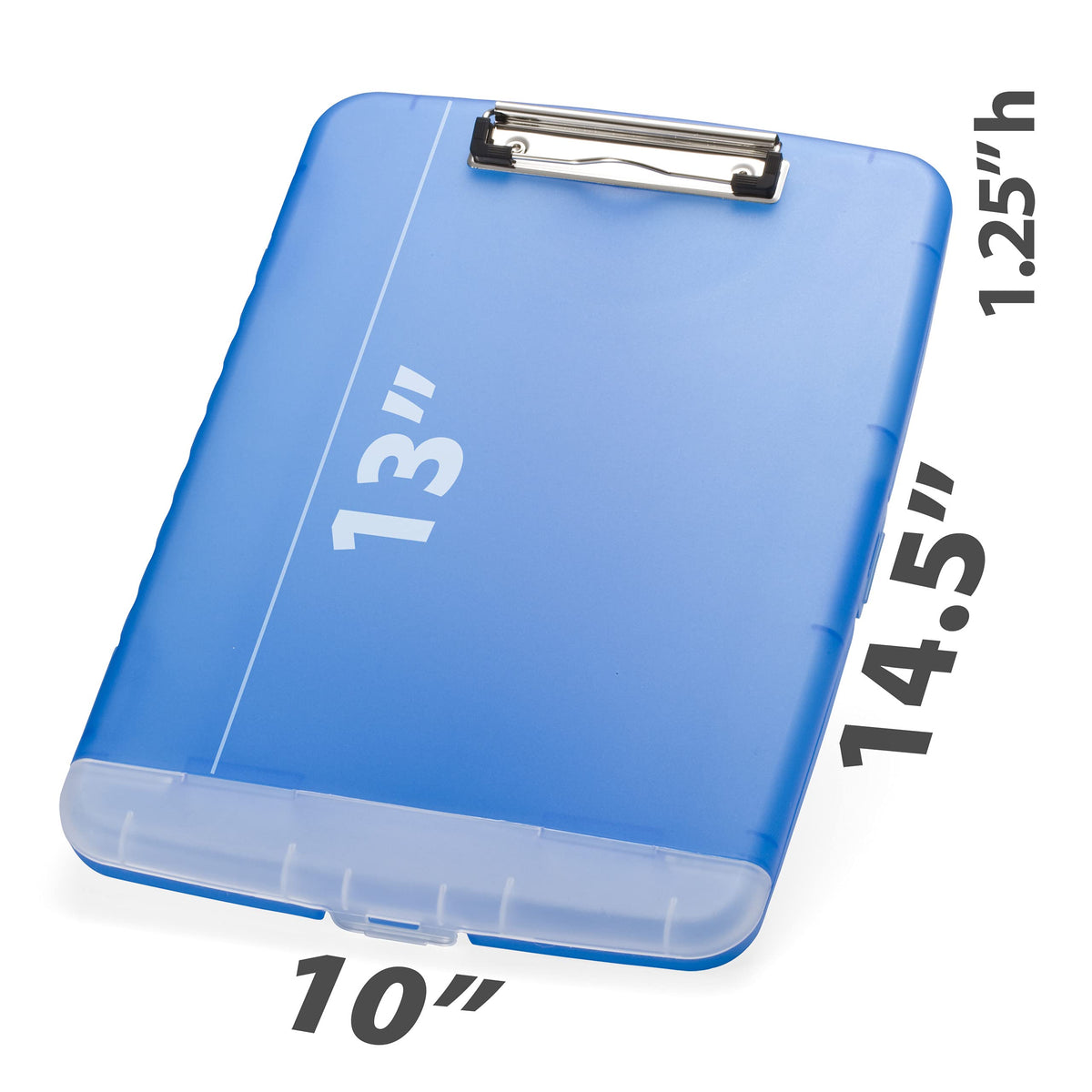 Slim Clipboard with Storage by Officemate – 10.5" x 10" x 1.3" (Pack of 1), Plastic, Translucent Blue, Pack of 6, Model 83304