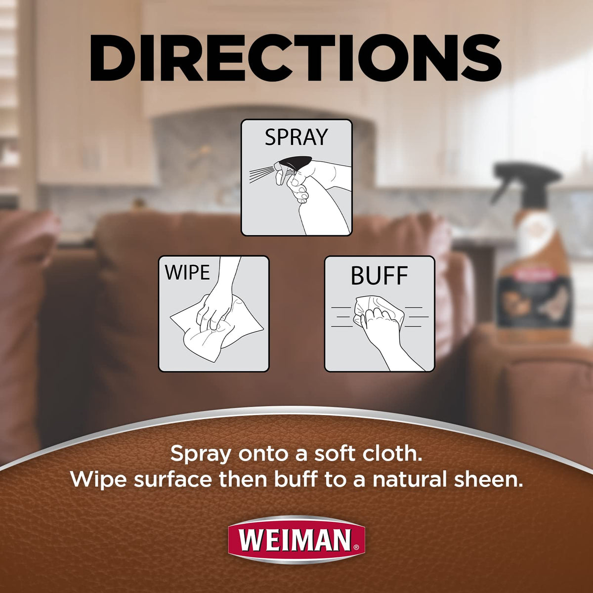 Leather Cleaner by Weiman – 22 Fl Oz (Pack of 2), 44.0 fluid_ounces, Pack of 2