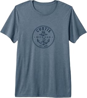 Curtis Michigan Vintage Nautical Anchor Design Premium Tri-Blend T-Shirt