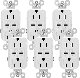 Legrand Radiant 15A Ultra Fast 30W Power Delivery USB Type C Outlet White