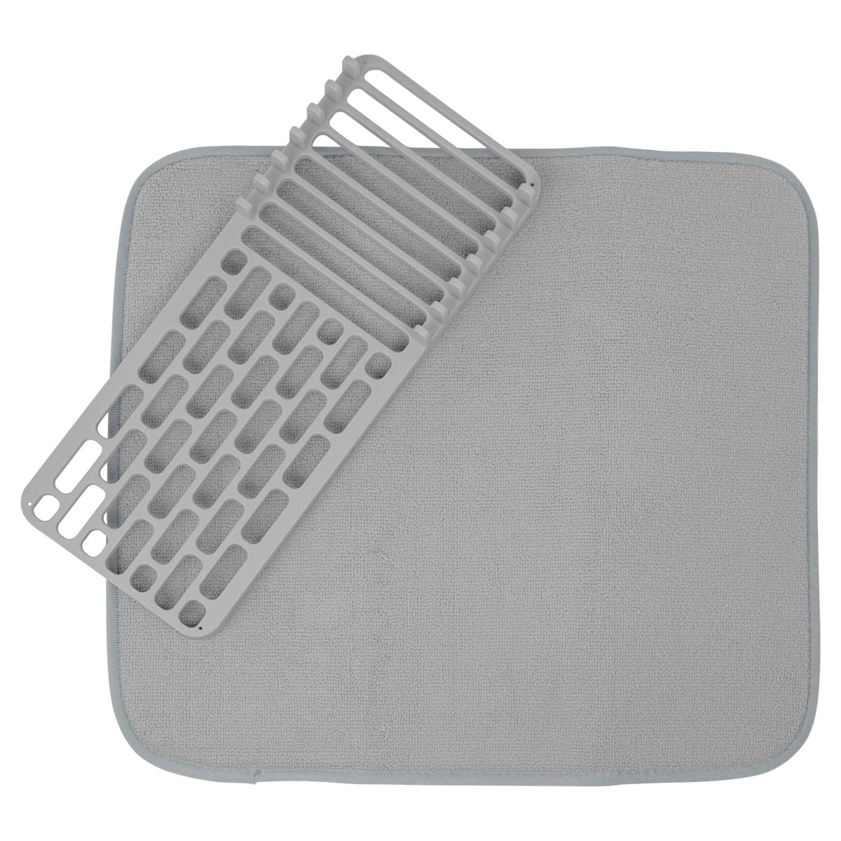 Dish Drying Mat With Rack For Kitchen Counter by Cuisinart – standard, Plastic, Gray, Model 18US6251GRAY