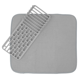 Dish Drying Mat With Rack For Kitchen Counter by Cuisinart – standard, Plastic, Gray, Model 18US6251GRAY
