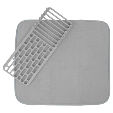 Dish Drying Mat With Rack For Kitchen Counter by Cuisinart – standard, Plastic, Gray, Model 18US6251GRAY