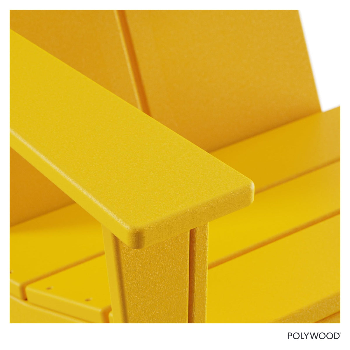 Contemporary Modern Oversized Adirondack Chair in Lemon by Polywood – Plastic, Lemon, Model AD7022LE
